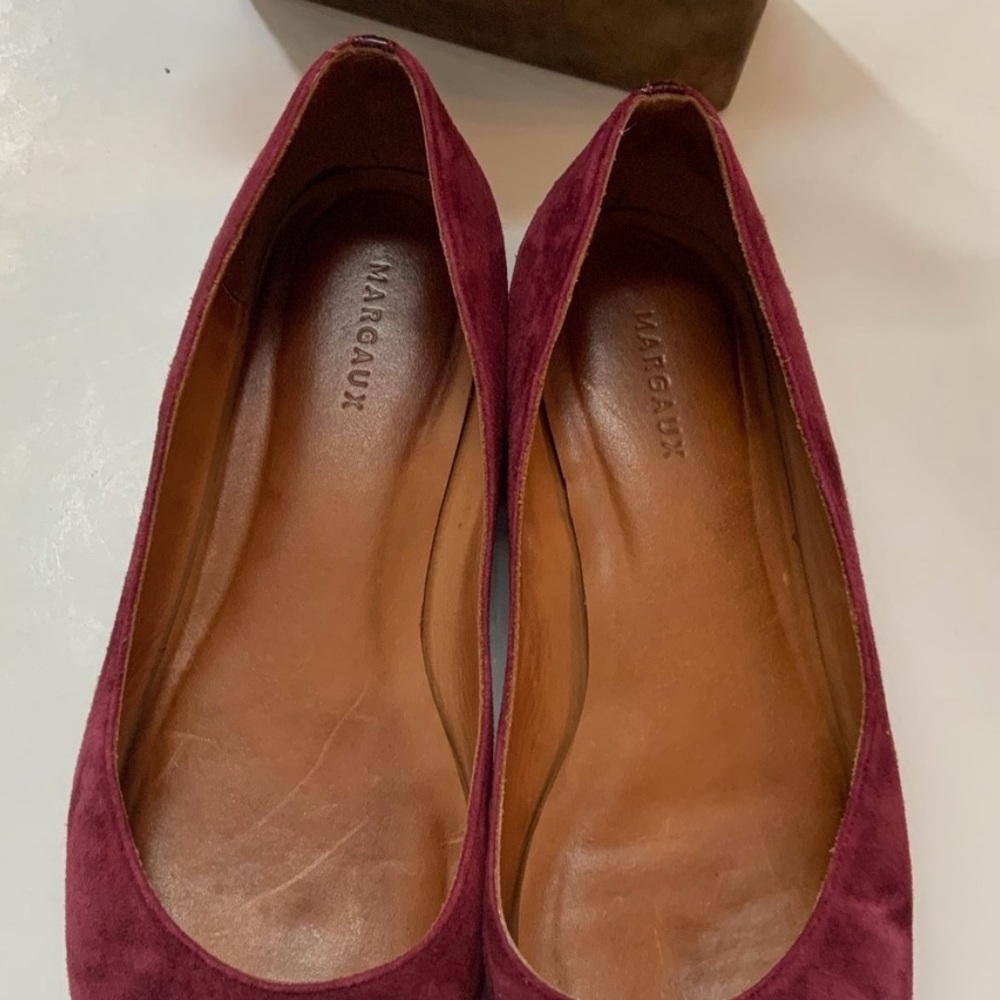 Margaux The Classic Ballet Flat in Burgundy Suede - Picture 5 of 12